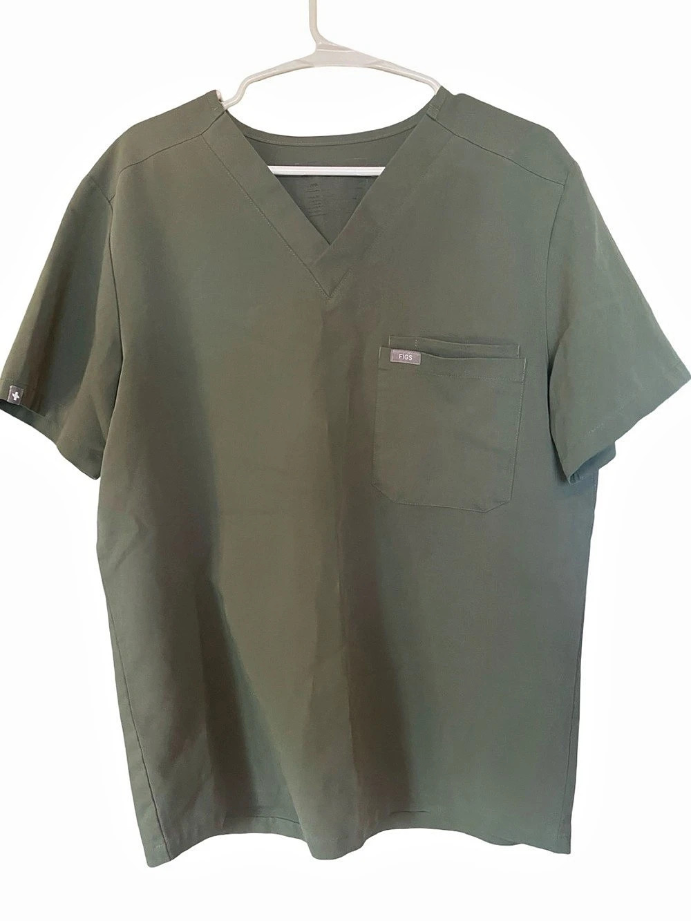 FIGS Catarina One-Pocket Scrub Top Olive Green Size M